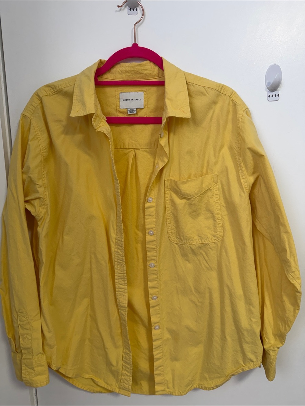 American Eagle Outfitters Men's Bright Yellow Lightweight Shirt Jacket